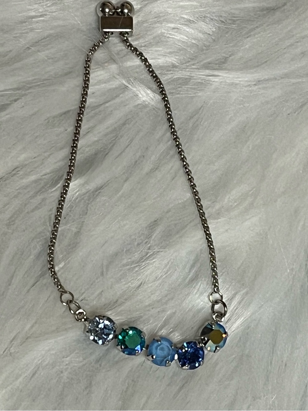 Shades Of Blue Crystal Slide Bracelet
